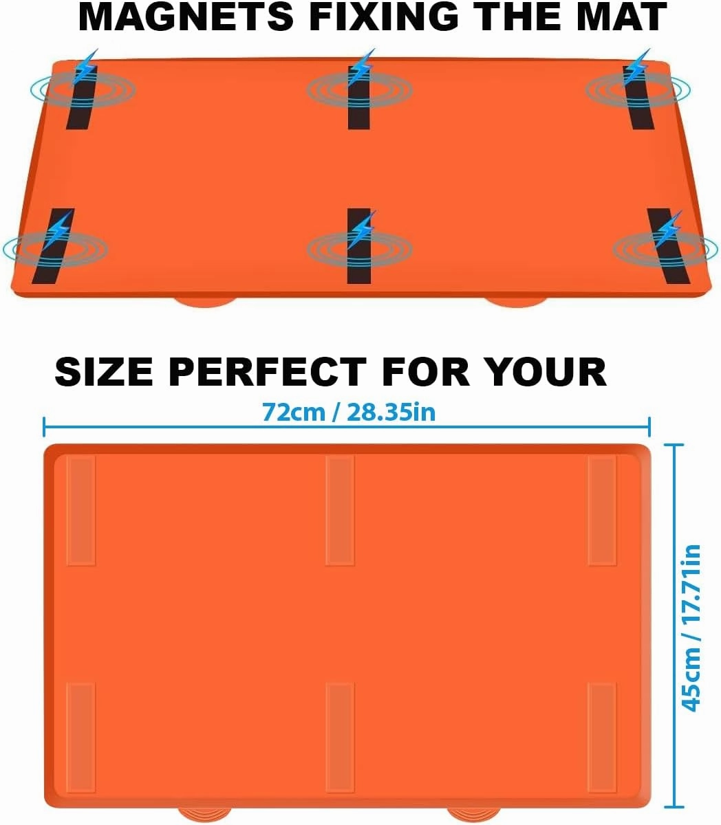 28” Silicone Griddle Mat for Blackstone | Food Grade Silicone Grill Mat | Protect the Top Surface from Insects by Magnetic Blackstone Silicone Griddle Cover in Orange Color with Silicone Utensil Rest
