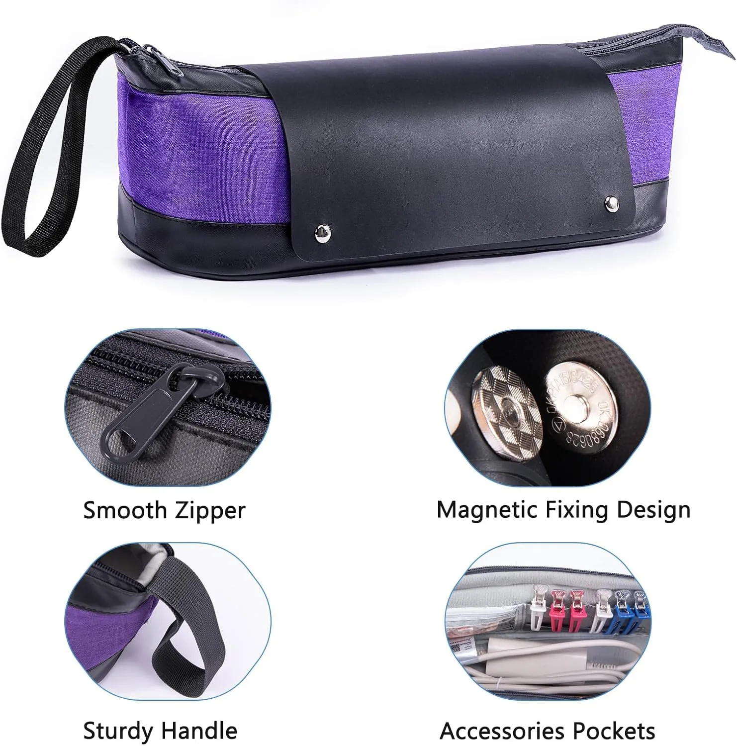 2IN1 Hair Tools Travel Bag with Removable Heat Resistant Mat Curling Iron Travel Case, Hair Dryer Organizer for Flat Irons, Straighteners and Haircare Accessories, Hot Tools Travel Bag Hair
