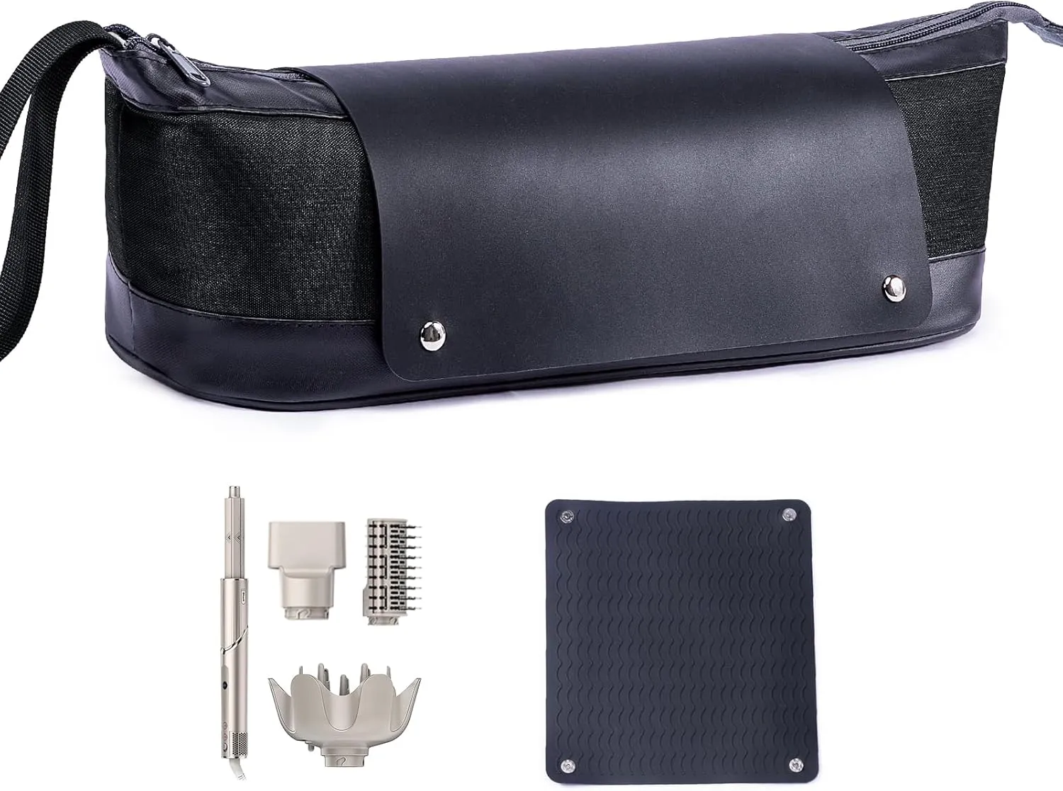 2IN1 Hair Tools Travel Bag with Removable Heat Resistant Mat Curling Iron Travel Case, Hair Dryer Organizer for Flat Irons, Straighteners and Haircare Accessories, Hot Tools Travel Bag Hair