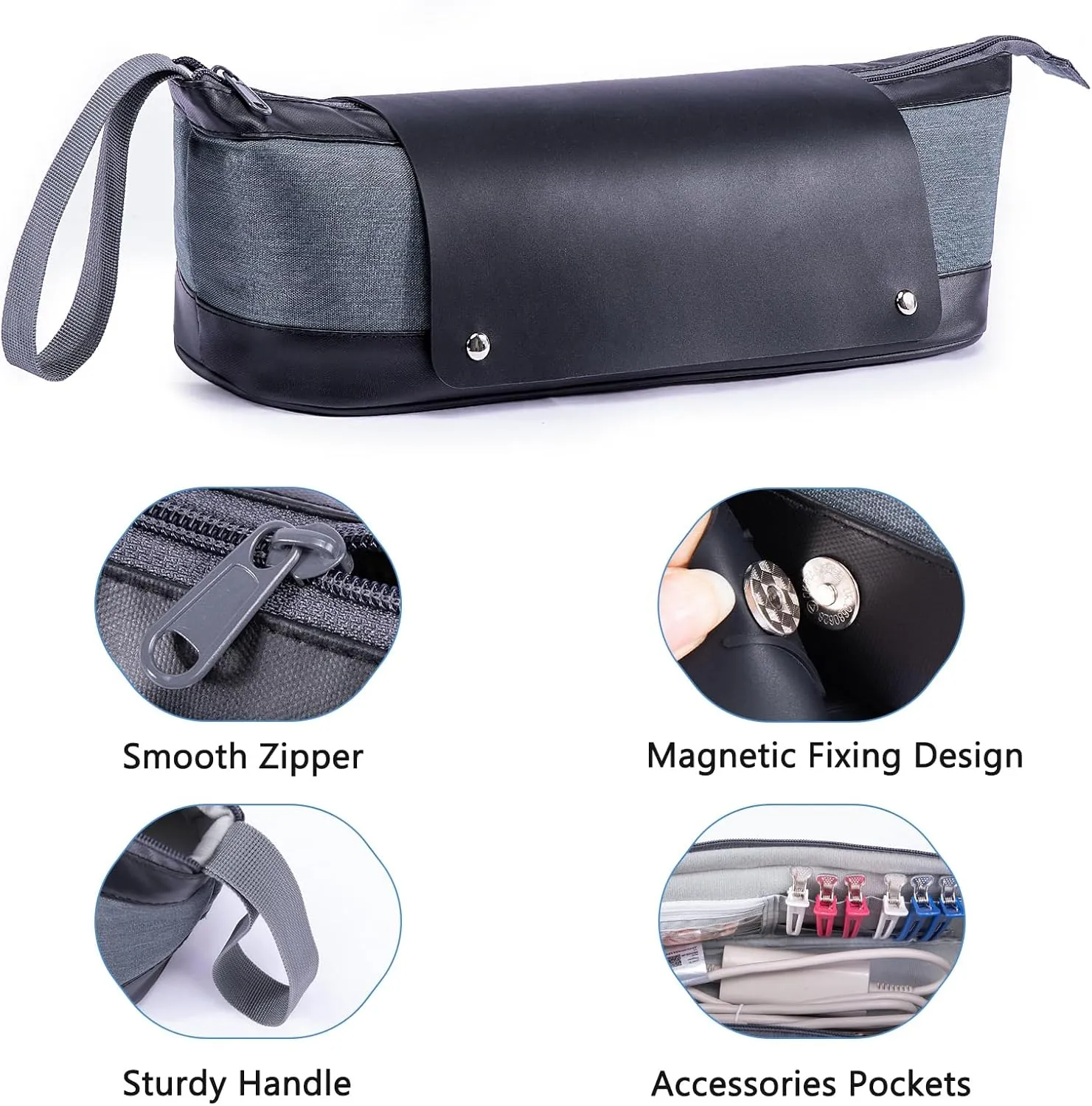 2IN1 Hair Tools Travel Bag with Removable Heat Resistant Mat Curling Iron Travel Case, Hair Dryer Organizer for Flat Irons, Straighteners and Haircare Accessories, Hot Tools Travel Bag Hair