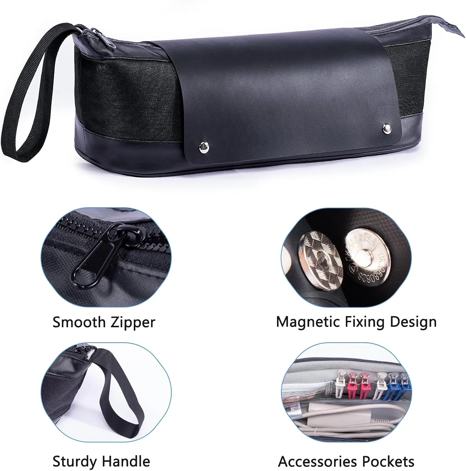 2IN1 Hair Tools Travel Bag with Removable Heat Resistant Mat Curling Iron Travel Case, Hair Dryer Organizer for Flat Irons, Straighteners and Haircare Accessories, Hot Tools Travel Bag Hair