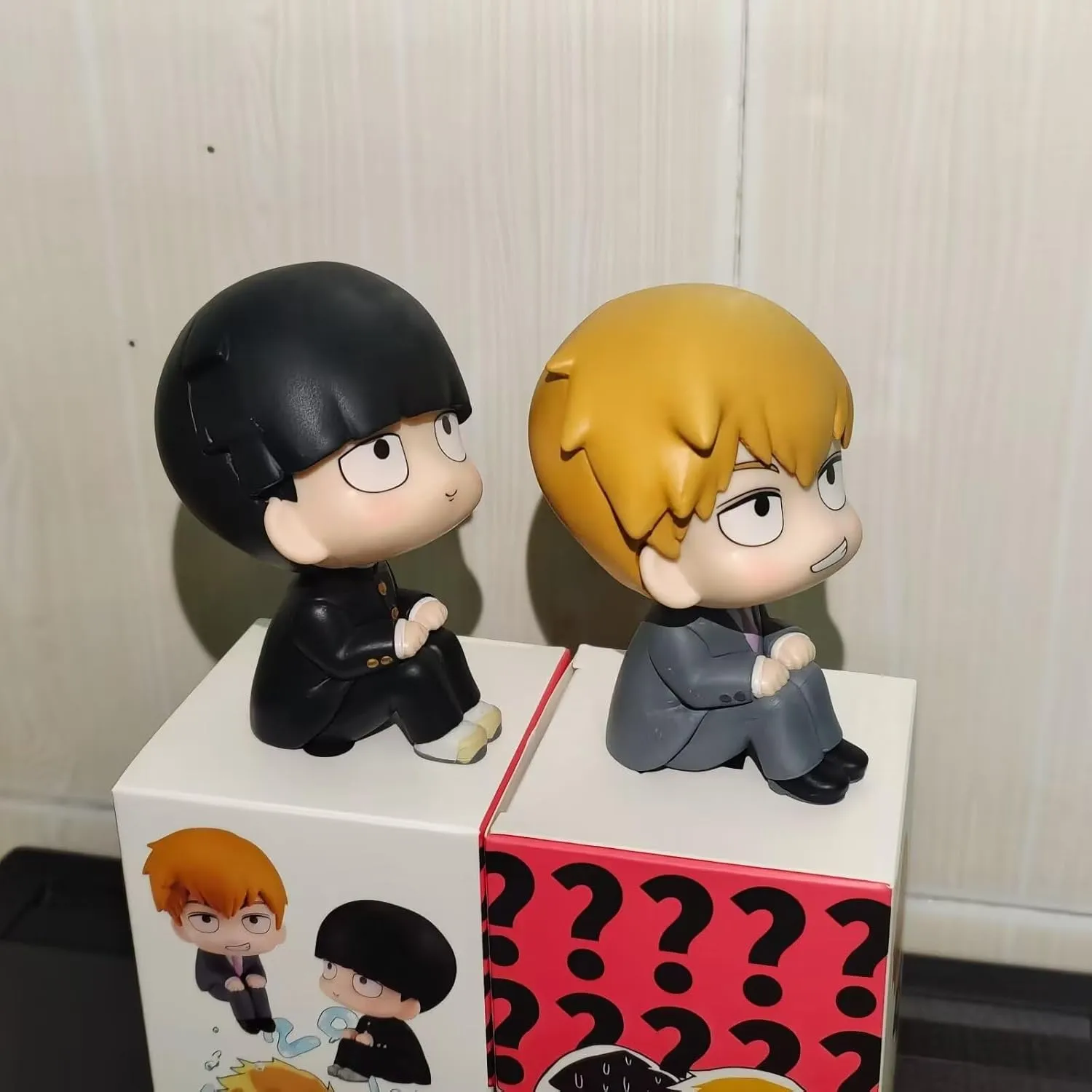 2PCS Figure Reigen Arataka Look Up Figure, 11cm Kageyama Shigeo Action Figure Model Statue Cake Topper Decoration Handmade Collectible Gifts for Fans