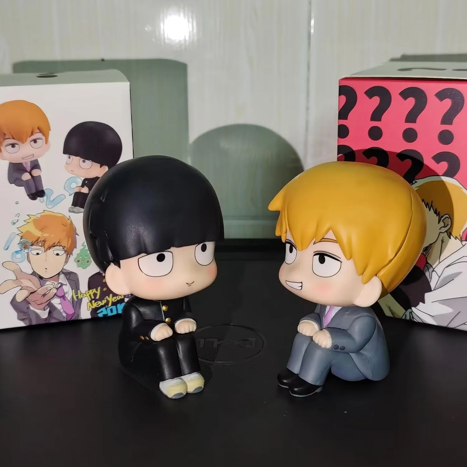 2PCS Figure Reigen Arataka Look Up Figure, 11cm Kageyama Shigeo Action Figure Model Statue Cake Topper Decoration Handmade Collectible Gifts for Fans