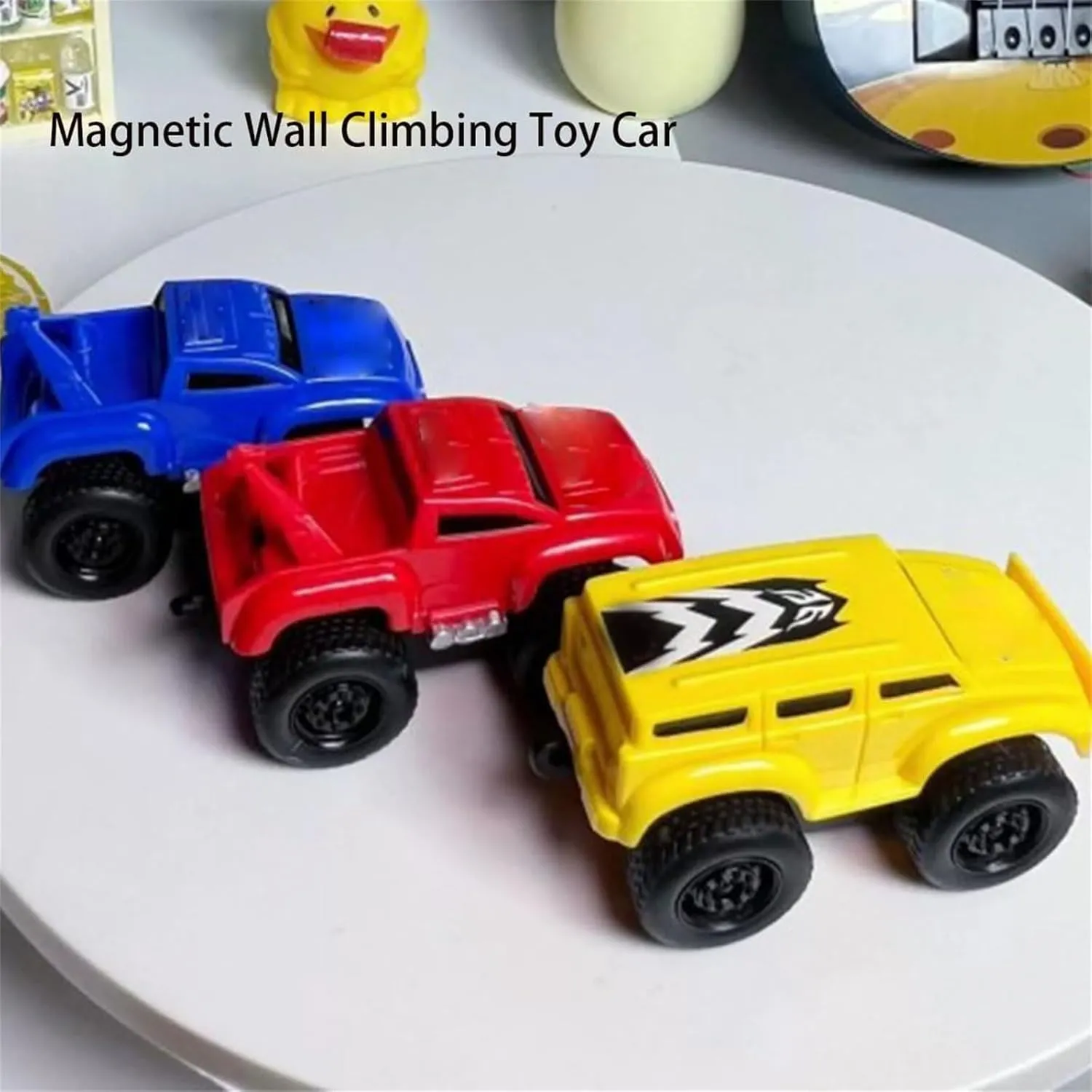 2PCS Magnetic Wall Climbing Toy Car, Anti Gravity Wall Climbing Car, Car Toy Wall Climbing, Boys and Girls Inertial Magnetic Levitation, Puzzle Decompression Toys (red  Blue)