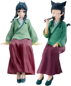2pcs Maomao Figure Maomao Statue - 1/7 Scale Sitting Pose Hanfu Version Mao Mao Figure Model - PVC Anime People Collectibles Desktop Decoration Gifts for Fans