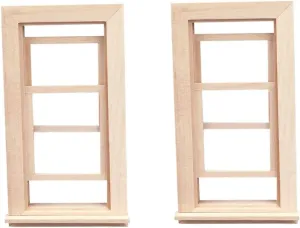 2pcs Miniature Wooden Window Ornament for Dollhouse Decor Realistic Photography Prop Decorative Furniture Accessory Fine Craftsmanship for Boys and Girls Rooms Multi-Function Mini