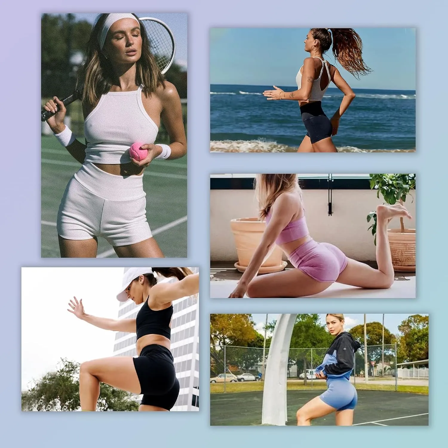 3 Pack Biker Shorts for Women – 8"/5"/3" High Waisted Tummy Control Workout Yoga Running Athletic Shorts