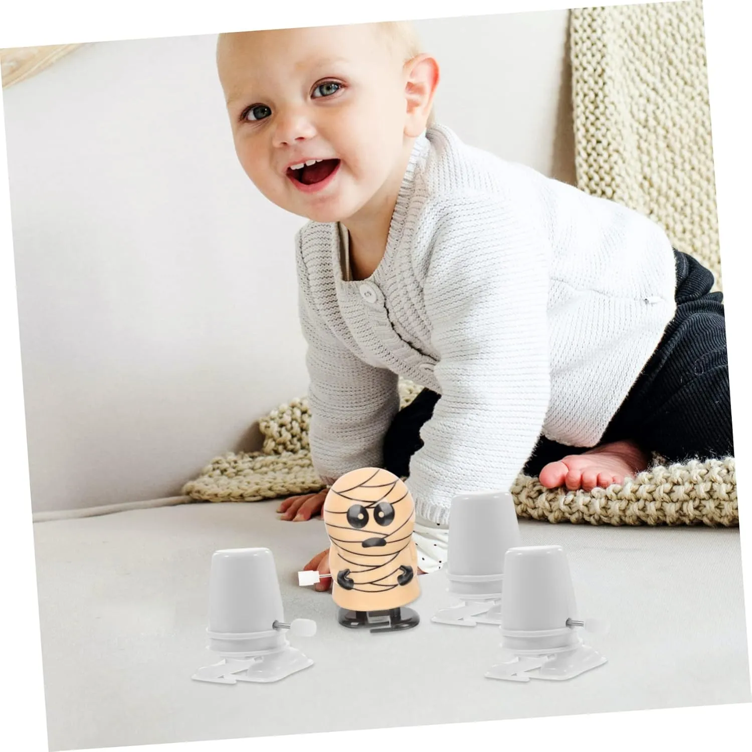 30 Pcs Clockwork Legged Robot Windup Movement Stocking Stuffers Clockwork Toy Movement Toy Clockwork Walking Toy Mini Animal Toys Clockwork Movement Bagged Part Plastic Child White
