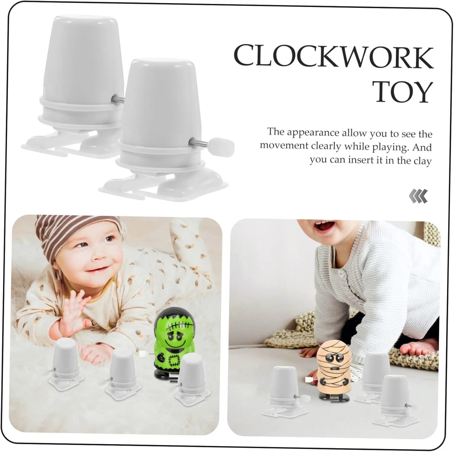 30 Pcs Clockwork Legged Robot Windup Movement Stocking Stuffers Clockwork Toy Movement Toy Clockwork Walking Toy Mini Animal Toys Clockwork Movement Bagged Part Plastic Child White