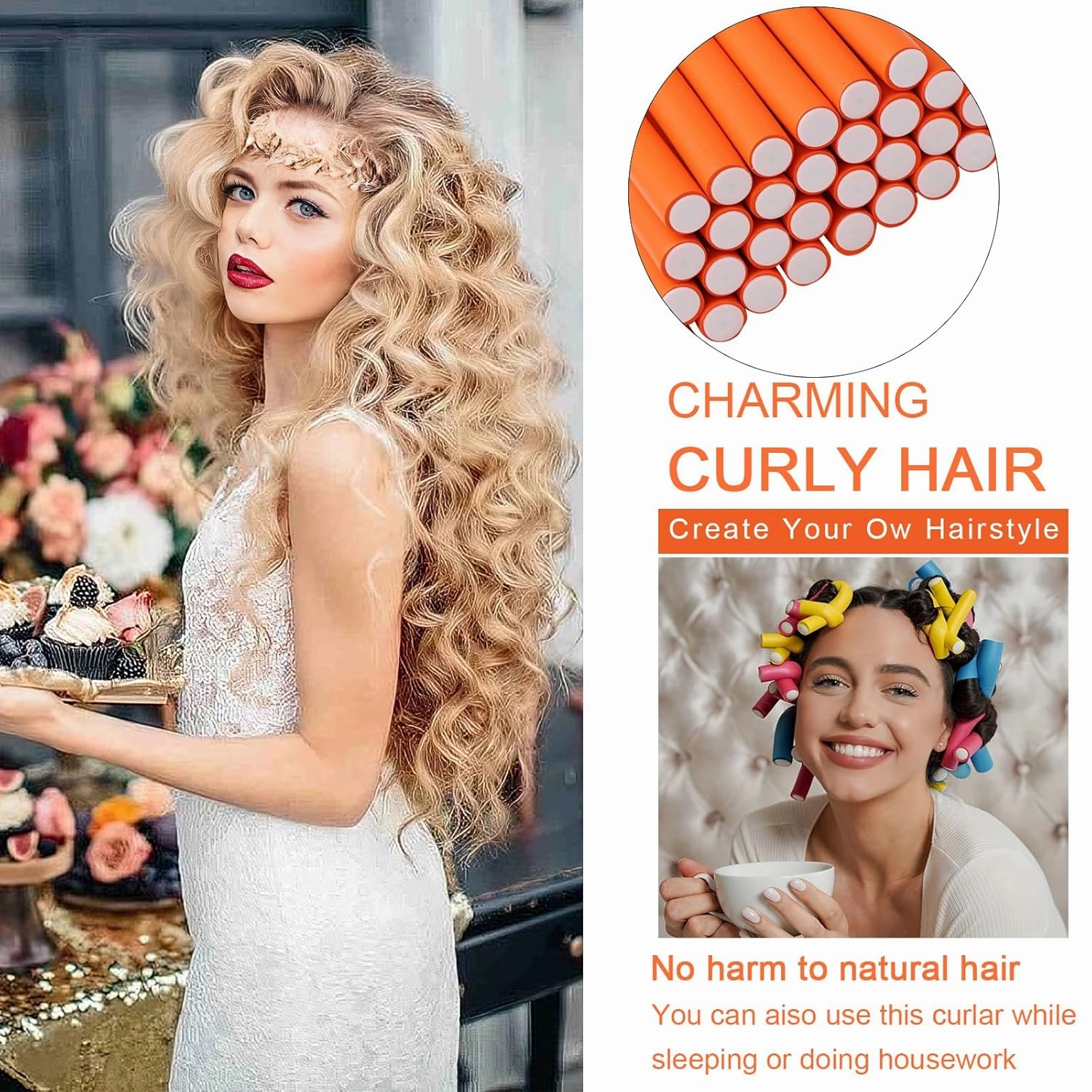 30PCS Flexible Curling Rods Twist Foam Roller Hair Curlers for Curly Hair 0.71inch No Heat Hair Rods Rollers No Heat Hair Curlers for Long, Medium, Short Hair(1.8cm)