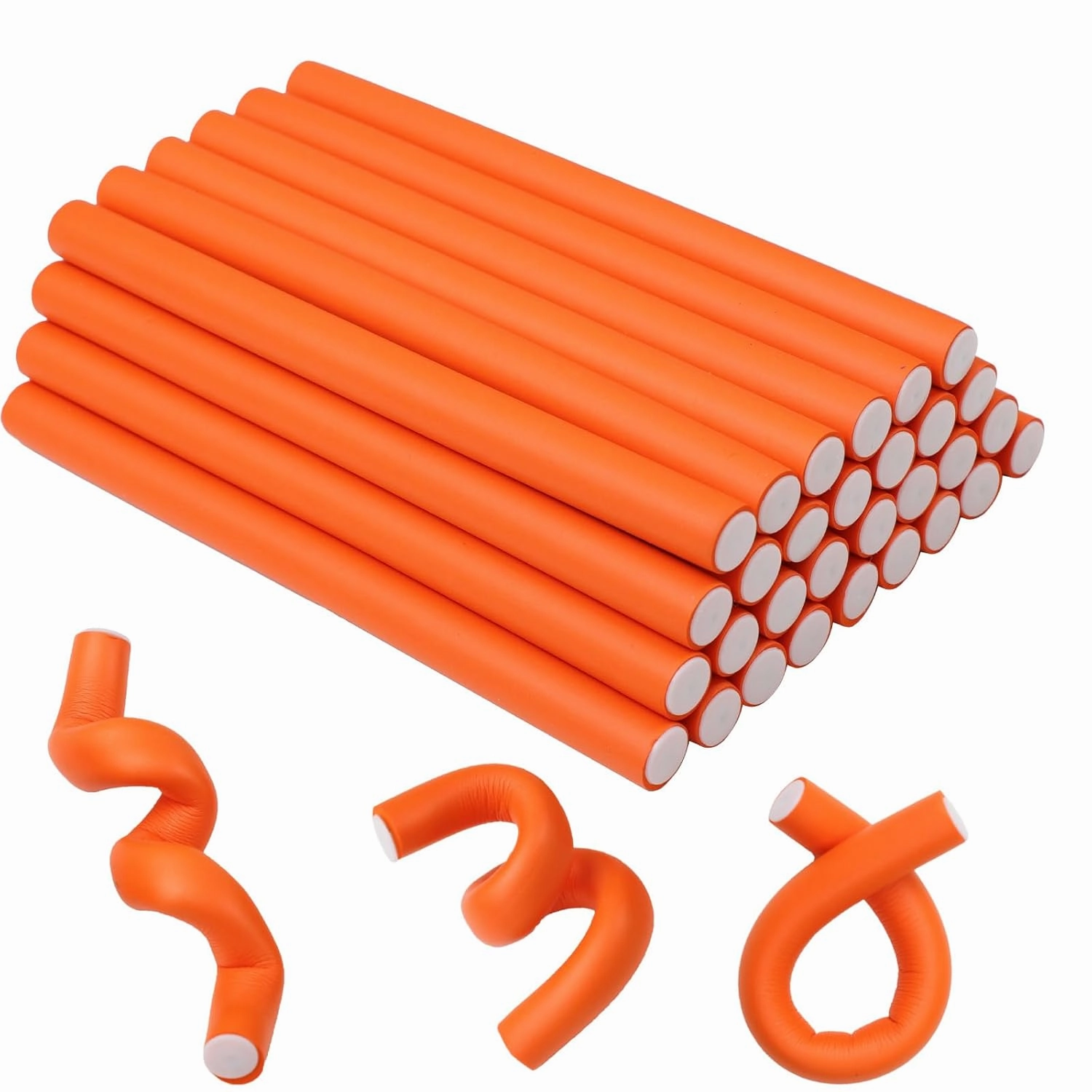 30PCS Flexible Curling Rods Twist Foam Roller Hair Curlers for Curly Hair 0.71inch No Heat Hair Rods Rollers No Heat Hair Curlers for Long, Medium, Short Hair(1.8cm)
