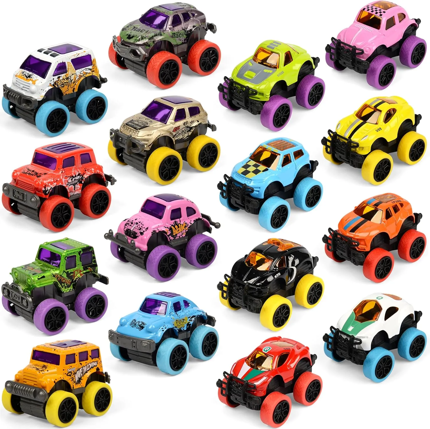 32 Pack Die-cast Mini Monster Truck for Boys and Girls,Pull Back Alloy Trucks Toy,Mini Pull Back Cars,Die-cast Race Cars for Kids Party Favors