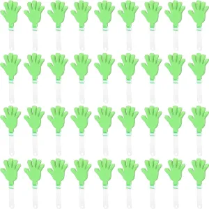 36 Pcs Hand Clappers 7.5 Inch Plastic Clappers Noisemakers Party Favors Clapping Noise Maker Birthdays Game Prizes Classroom Rewards Football Sporting Events Cheers Supplies (Green,White)