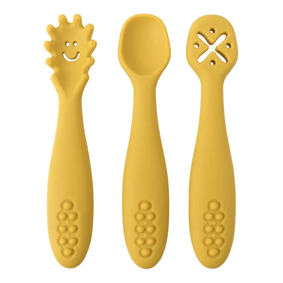 3PCS Baby Learning Spoon Set – Toddler Feeding Utensils