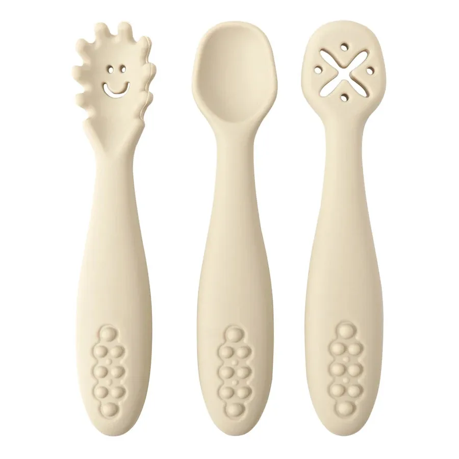 3PCS Baby Learning Spoon Set – Toddler Feeding Utensils