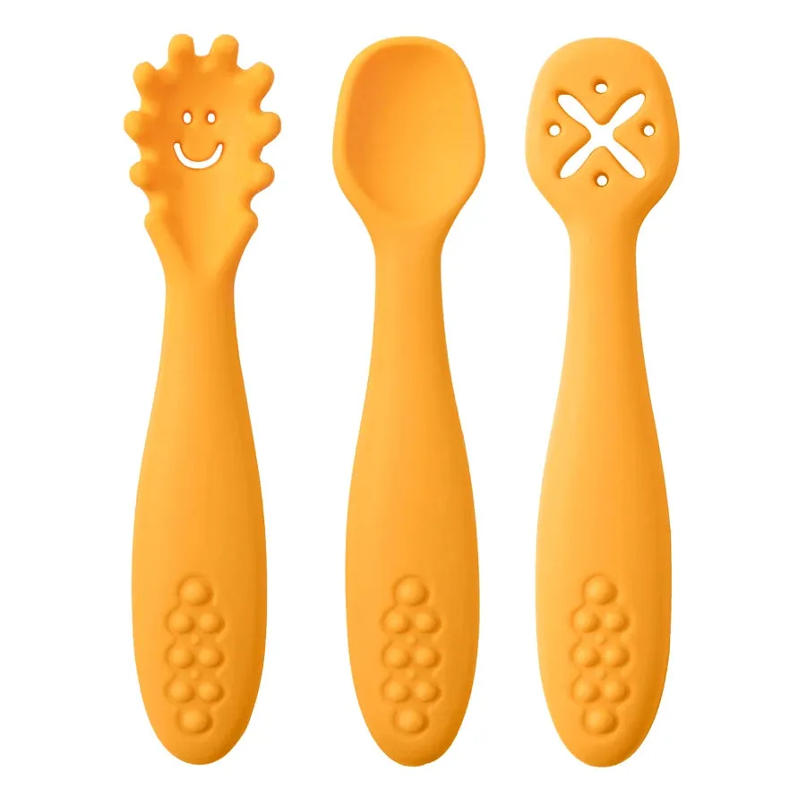 3PCS Baby Learning Spoon Set – Toddler Feeding Utensils