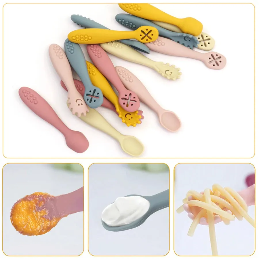 3PCS Baby Learning Spoon Set – Toddler Feeding Utensils