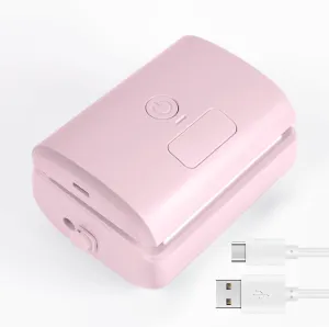 4 in 1 Mini Vacuum Sealer，Portable 60kPa Heating Vacuum Food Bag Sealer with 1200mAh Rechargeable Quick Automatic Food Storage Machine with Inflatable for Universal Storage Bags, Vacuum Bags/Boxes