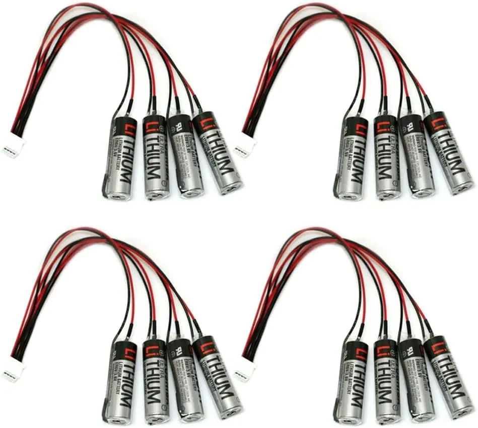 «4 Pack» 2000mAh ER6V/3.6V PLC Lithium Battery Replacement for Yaskawa HW0470360-A Motoman Robot YASKAWA HW0470360