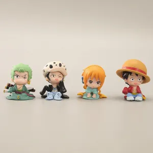4 Pieces Cute Anime Action Figure Set,Cartoon Doll Statue Game Figure Model,Drawing Room Twisted Egg Ornaments Collection PVC,A Gift for Boys and Girls Anime Fans