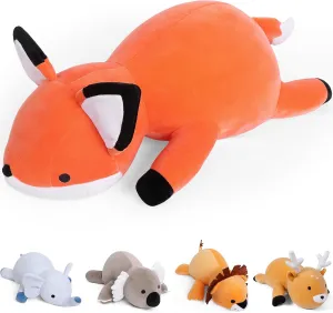 4.2lbs Fox Weighted Stuffed Animals 24in, Weighted Stuffed Animals, Giant Fox Throw Pillow Soft Plushie Doll Toy Gifts for Adults Kids