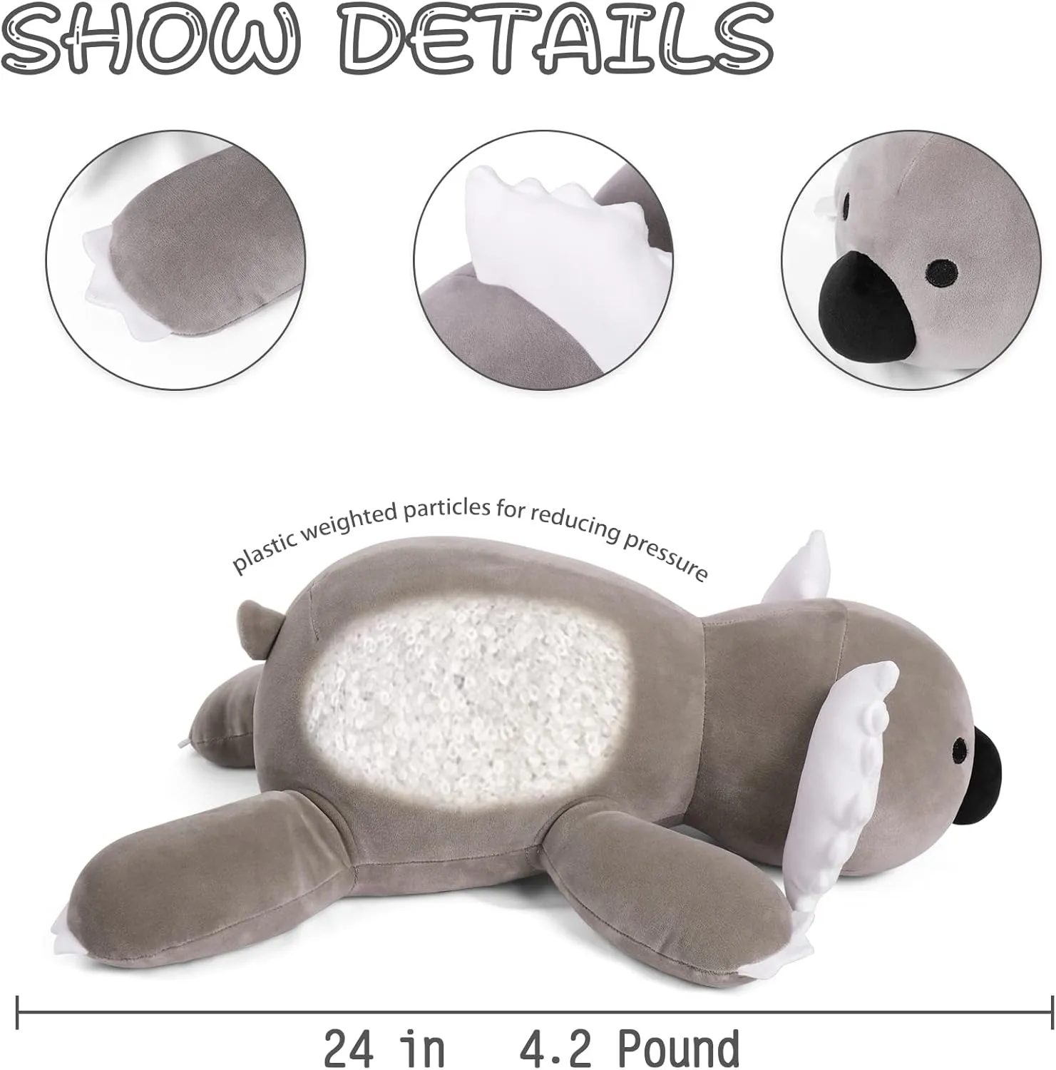 4.2lbs Koala Weighted Stuffed Animals, Weighted Stuffed Animal Plush 24", Giant Koala Stuffed Animal Pillow Soft Doll Toy Gifts for Kids Adults Women Men Girls Boy