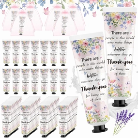 48 Sets Baby Shower Hand Cream Bulk Appreciation Baby Shower Favors Bridal Thank You Hand Cream for Guests Travel Size Lotion with Organza Bags