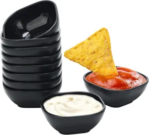 4.8OZ Unbreakable Wheat Straw Dipping Bowls,Small Prep Bowls, Dip Bowls for Side Dish,Ketchup,Candy, Dessert, Nuts, Party, Dips,Condiments,Sauces, Ingredients,BBQ,Set of 10 (black)