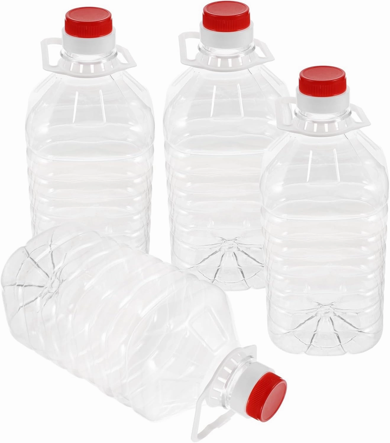 4 Pcs Transparent Water Jugs Large Capacity Water Storage Containers for Camping Versatile Kitchen and Outdoor Use Stackable Design for Space Saving Storage