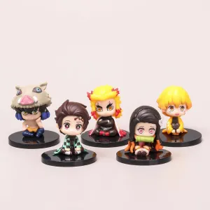 5 Pieces Cute Anime Action Figure Set,Cartoon Doll Statue Game Figure Model,Drawing Room Ornaments Collection PVC,A Gift for Boys and Girls Anime Fans