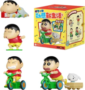 52TOYS Crayon Shinchan Dynamic Shin-Life, 1PC Action Figure Collectible Toy Kawaii Creative Gift Room Decor Desktop Decoration, Gift for Birthday Party