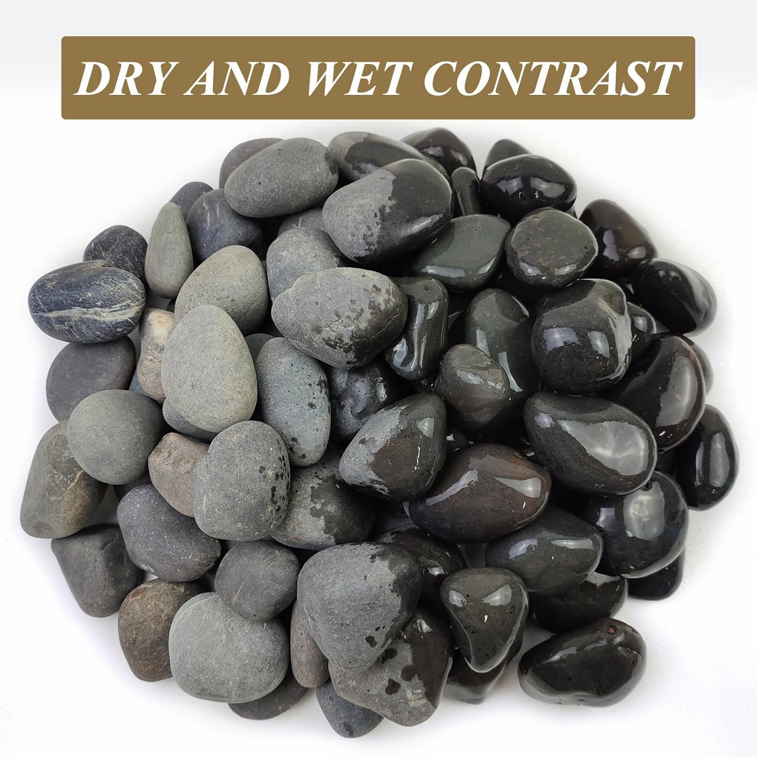 5lbs Black Stones Mexican Beach Pebbles, 2-3 Inch Natural Decorative Black River Rocks for Outdoor Landscaping, Aquarium Garden Walkways Paving Plant Rocks Fountain Painting Rocks