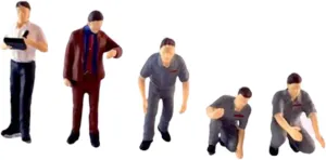 5Pcs 1/64 Scale Diorama Figures Street People Model Set for Train Collections, Style A