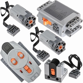 5PCS Technical-Parts, Power-Function-Parts-Set Battery-Box Infrared-Remote-Controller-Receiver M-Motor Compatible with mainbrands