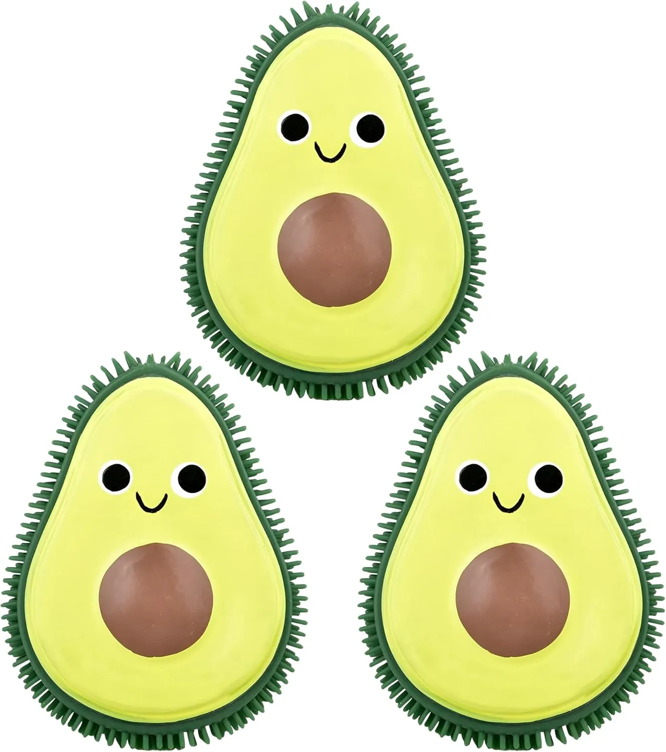 6-Inch Puffer Avocado Squeeze Toy - Forest & Twelfth Set of 3 Avocado Squishy Fruit Stress Balls, Cute Avocado Toys for Kids, Toddlers, All-Occasion Gift for Birthdays, Anniversaries