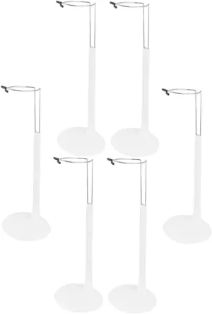6pcs Doll Support Stands Adjustable Doll Holders for Displaying Action Figures Toys and Characters Iron Plastic Desktop Rack