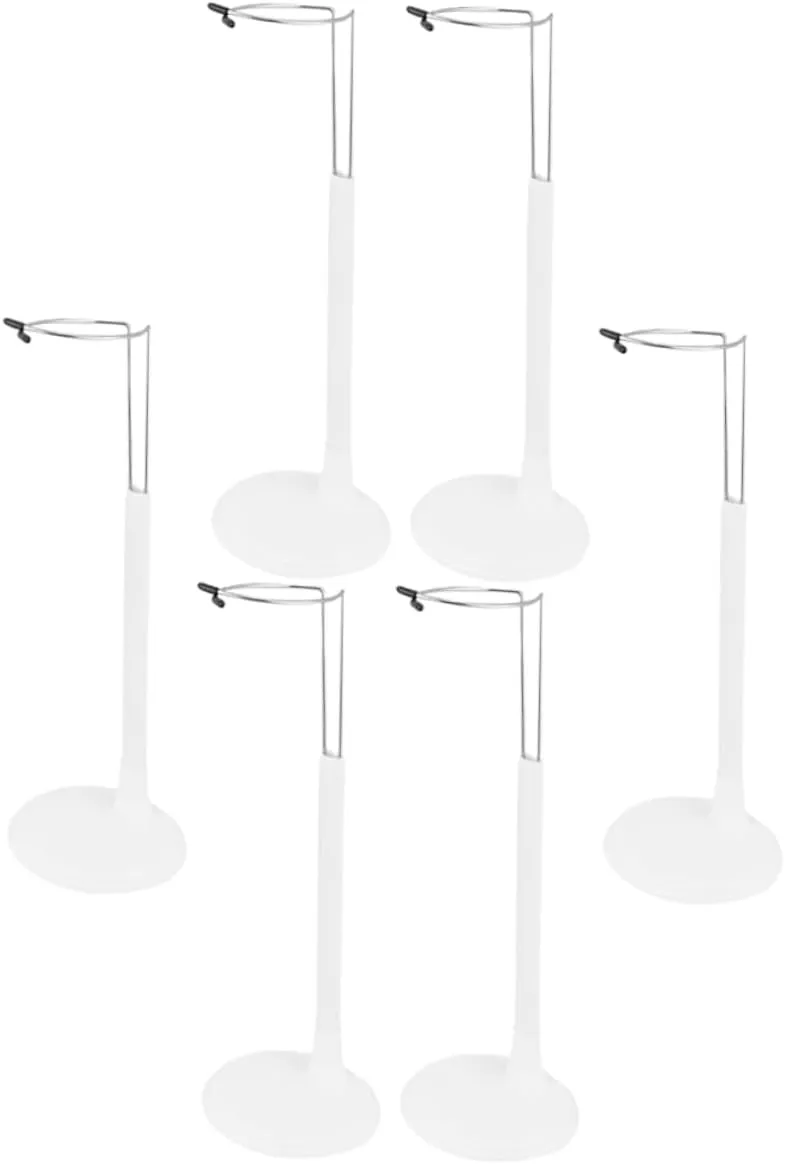 6pcs Doll Support Stands Adjustable Doll Holders for Displaying Action Figures Toys and Characters Iron Plastic Desktop Rack