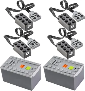 6Pcs Technical-Parts Power-Function-Kits Set AAA Battery-Box Small-Motor Compatible with Major Brand Building Block Toy Cars
