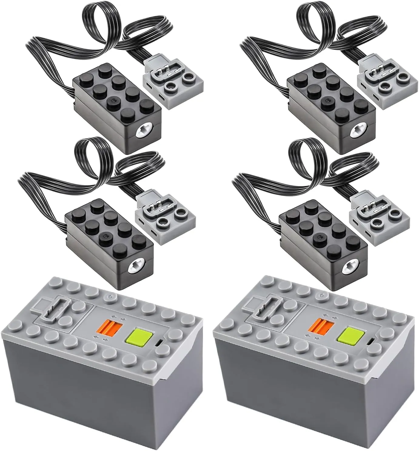 6Pcs Technical-Parts Power-Function-Kits Set AAA Battery-Box Small-Motor Compatible with Major Brand Building Block Toy Cars