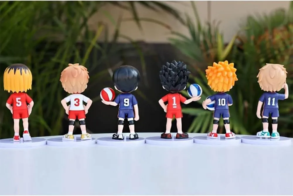6PCS/Set Shoyo Figure Tobio Kageyama Cake Topper Ornament, 9cm Kozume Kenma Figure Statue Tsukishima Ke Action Figure Desktop Decoration Party Supplies Gifts for Fans