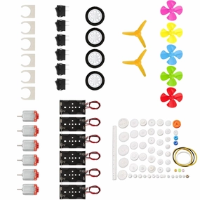 6Set DC Motors Kit with Colorful Shaft Propellers & 130 Motor Mini Electric Hobby Motor for DIY STEM Toys