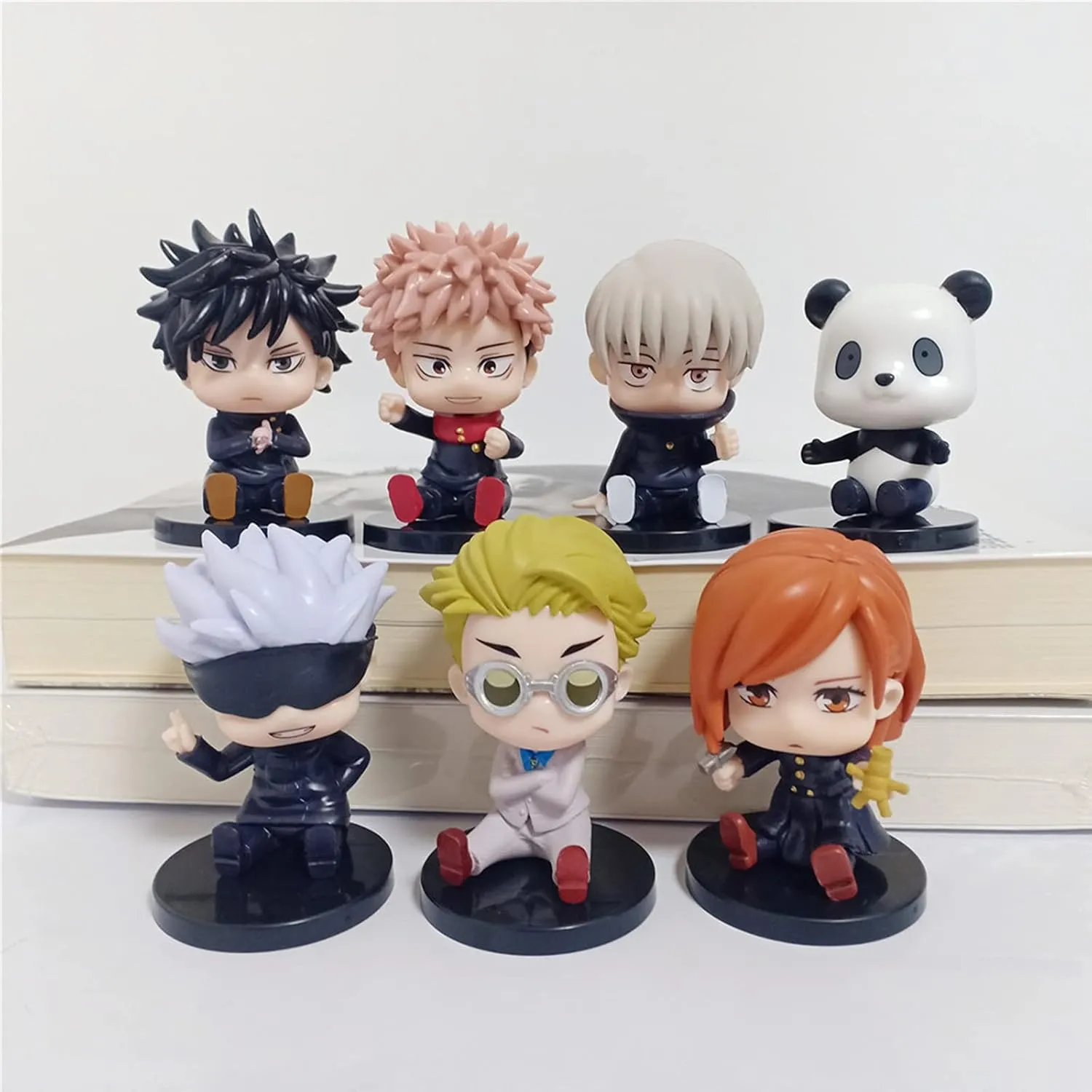 7pcs JJK Mini Figures Set Geto Suguru Action Figure 7cm Cute Anime Figurines JJK Fushiguro Toji Statue Cake Topper Desktop Collections