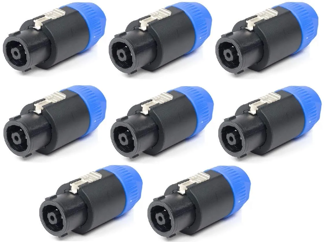 (8 Pack) Neutrik NL8FC SpeakON 8 Pole Speaker Cable Connector with Latch Lock