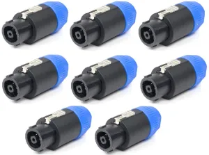 (8 Pack) Neutrik NL8FC SpeakON 8 Pole Speaker Cable Connector with Latch Lock