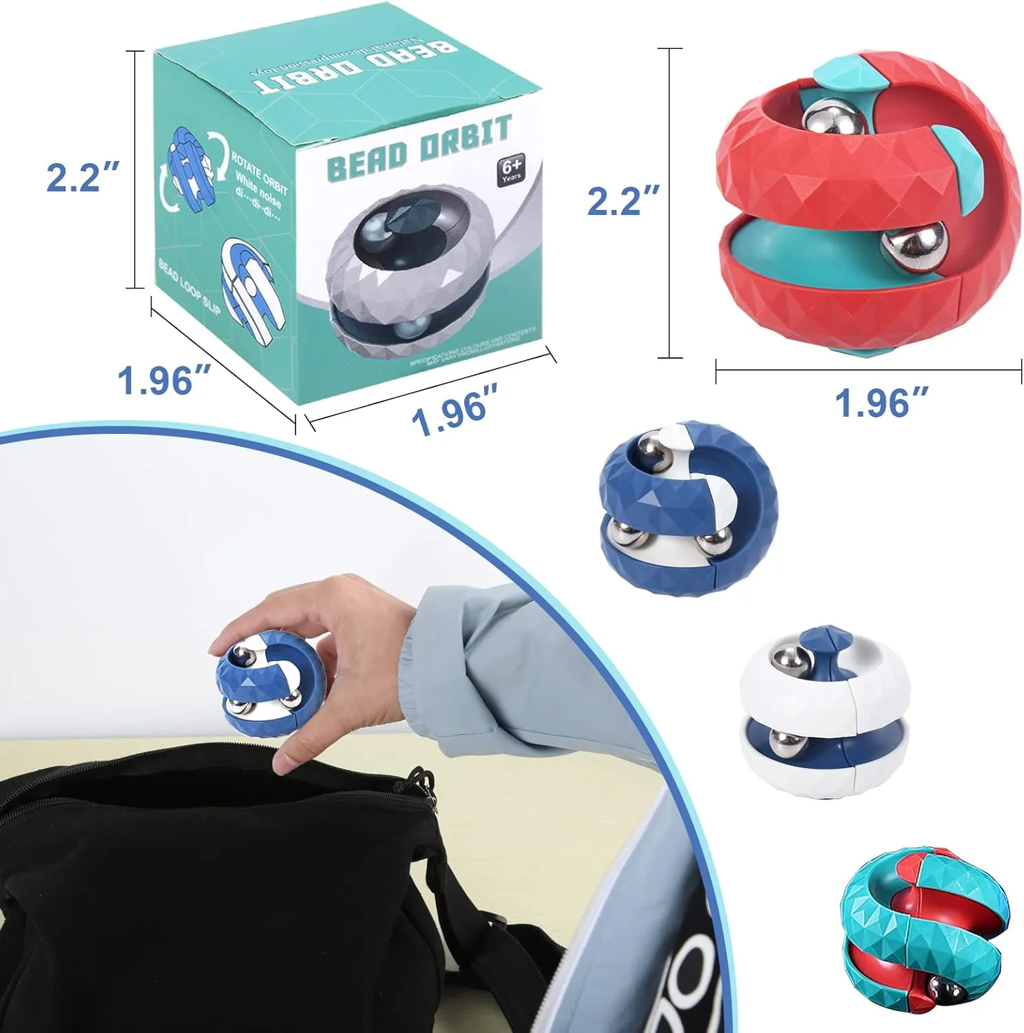 8 Pack Orbit Ball Toy, Fidget Cubes Top Spinning Toy, Great Party Favor Gifts & Creative Decompress Toys, Puzzle Track Games for Kids Children Adults