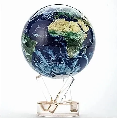 8.5-inch Floating Globe with Satellite Cloud Design, Rotating Desk World Globe for Home, Office, Classroom Decoration, Educational Gift for Kids & Adults, Creative Birthday Satelli