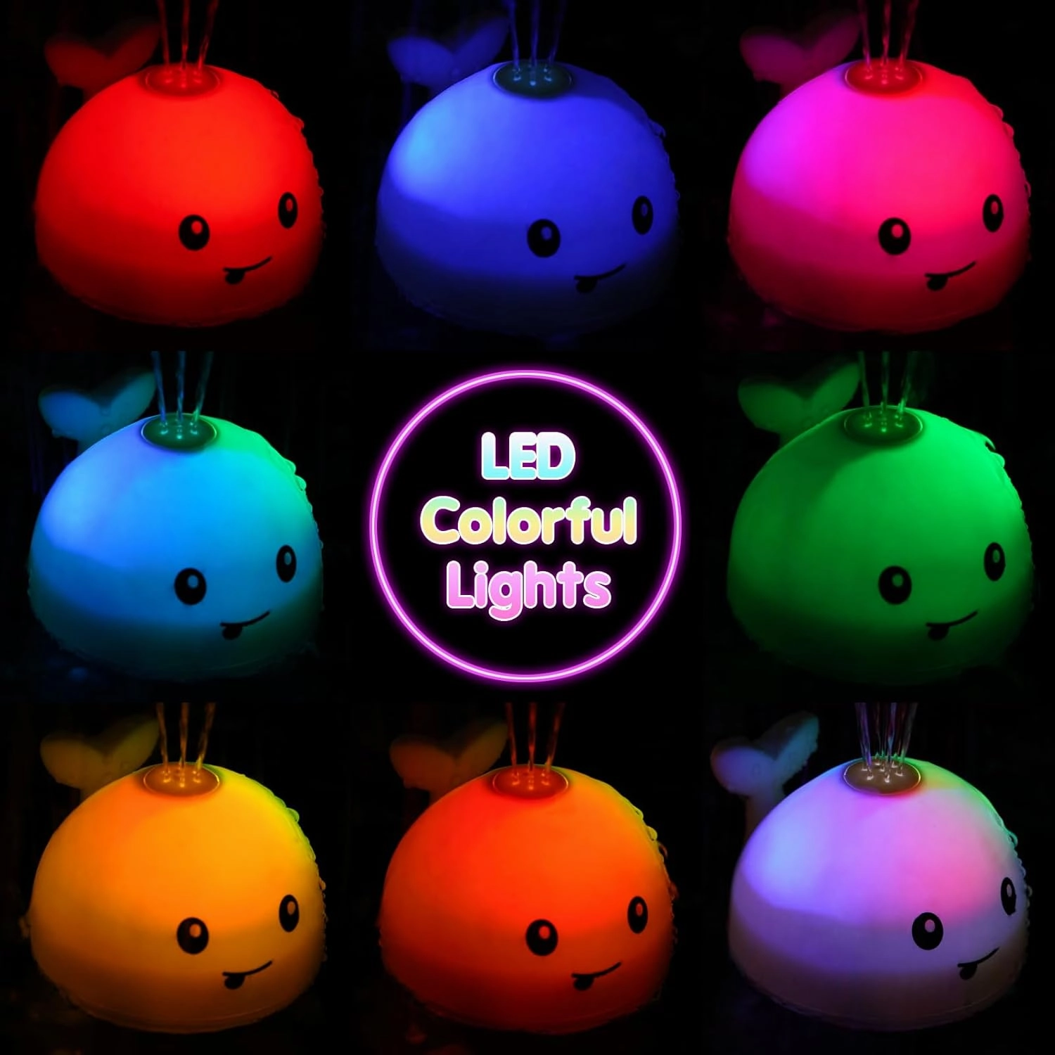 【2025 Upgraded】Gigilli Baby Girl Whale Bath Toy, Easy Charging Bath Toys for Kids Ages 1-3 Light Up Bath Fountain Toy 6-12-18 Months Toddler Bath Toy Sprinkler Baby Easter Gifts Easter Basket Stuffers