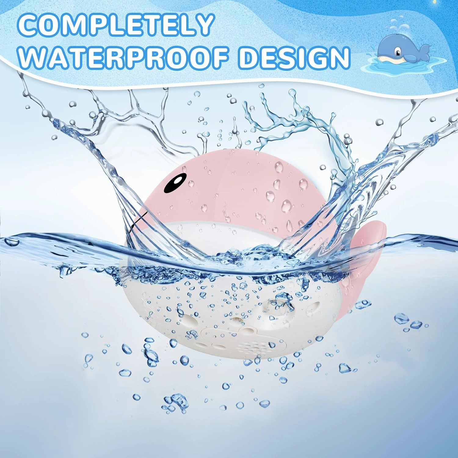 【2025 Upgraded】Gigilli Baby Girl Whale Bath Toy, Easy Charging Bath Toys for Kids Ages 1-3 Light Up Bath Fountain Toy 6-12-18 Months Toddler Bath Toy Sprinkler Baby Easter Gifts Easter Basket Stuffers