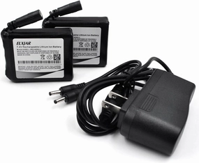 (2-Pack) 7.4V 3000mAh Rechargeable Li-ion Battery with Switch and Charger Replacement for Heated Gloves Socks Hats Balaclava Thermal Underwear Clothes