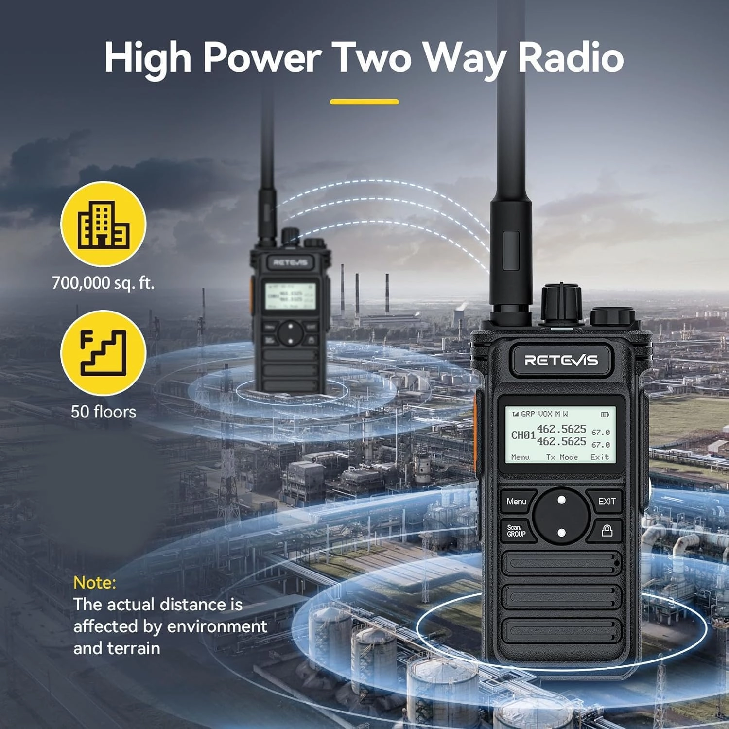 (2nd Gen RT86) Retevis RT86S Walkie Talkies with Shoulder Mic, Long Range 2 Way Radio with LCD Screen, Group Call, Type-C Charging, NOAA, Heavy Duty Two Way Radio, Business Radio for Industry(4 Pack)